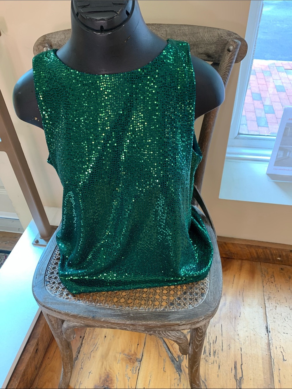 Vince Camuto Emerald Green Sequin Tank
